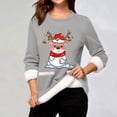 thumbnail image 2 of WEAIXIMIUNG Sweatshirts Courts pour Femmes Grande Taille Pull Thermique à Manches Longues Col Rond avec Poche, 2 of 5