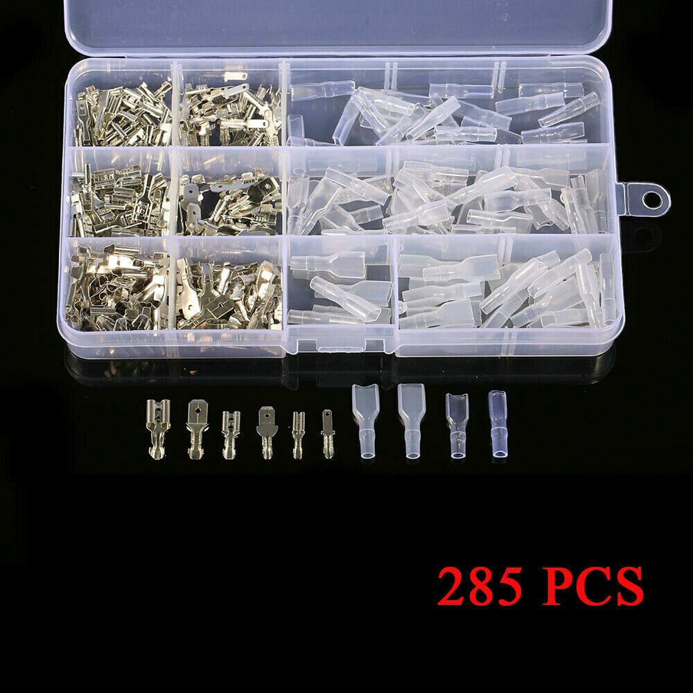 270X Female&Male Spade Connectors Wire Crimp Terminals Set 2.8mm 4.8mm 6.3 YRDE 270X Female&Male Spade Connectors Wire Crimp Terminals Set 2.8mm 4.8mm 6.3 YRDE