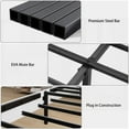 thumbnail image 2 of White Bed Frame Headboard, Wood Platform, Noise-Free, Easy Assembly, Large Under Bed Storage, Industrial Look with MDF & White Metal, 2 of 11