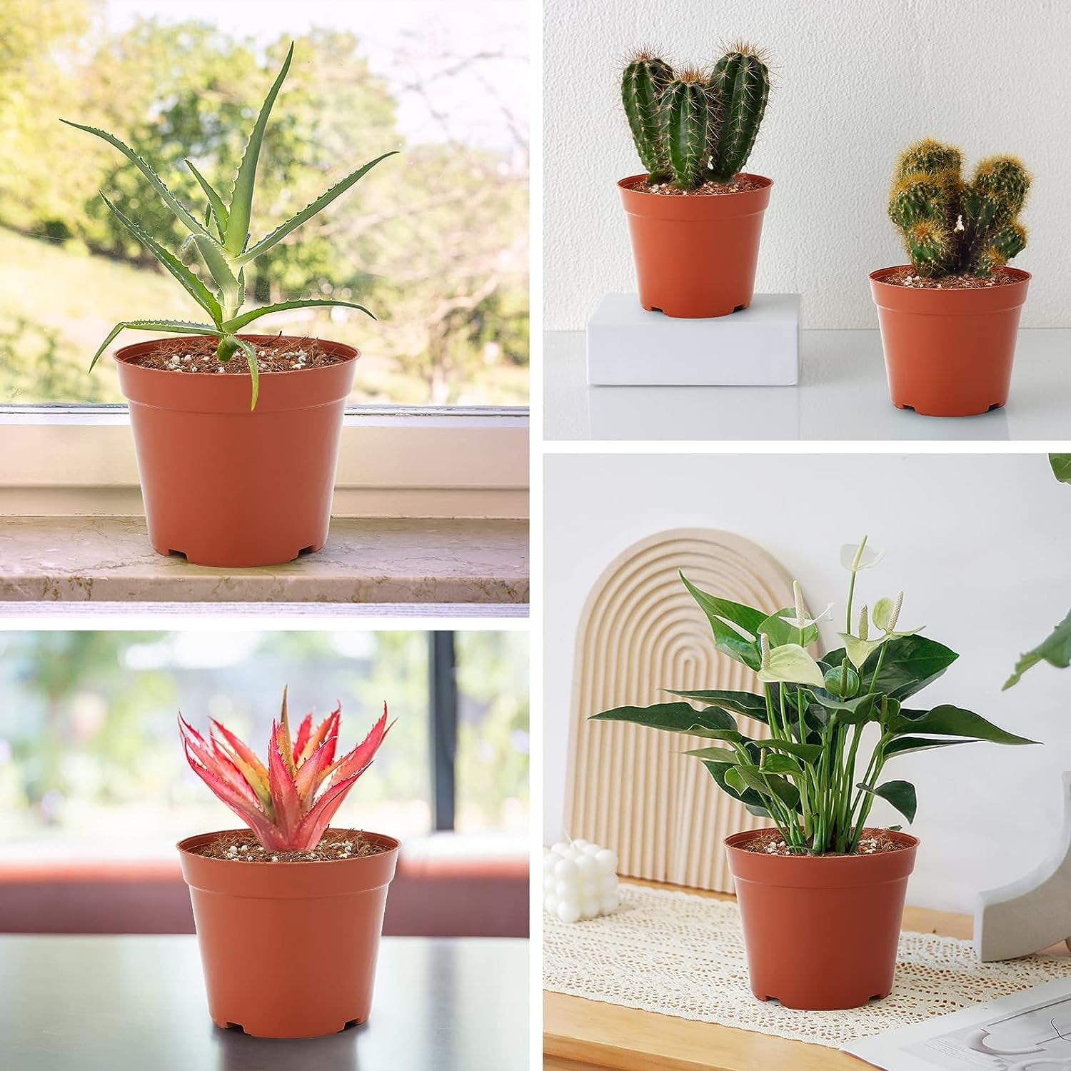 20 Pieces 10CM Small Flower Pots for Seedlings, Plastic Plant Pot