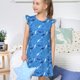 thumbnail image 4 of Fotbe Cute Shark Vestido de Dormir para Niñas de 3 a 10 Años, Mangas Cortas, Estilo Princesa, Pijama Camisón con Mangas Voladas-XX-Large, 4 of 6