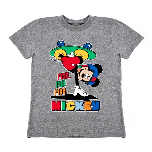 Playera Para Niño Disney Mickey Mouse Cuello Redondo Manga Corta Talla 10 Gris Jaspe
