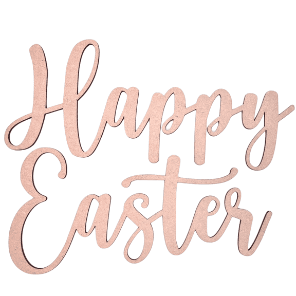 14" Happy Easter Word Wood Cutout | 1/4" Thick MDF Wood | Easter Craft Cutouts | Wood Words