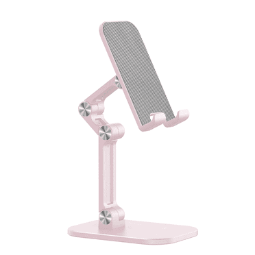 GJX Cell Phone Stand,Adjustable Height & Angle,Foldable Tablet Holder for 4"-12.9" Devices,Perfect for iPhone & iPad,Stylish Pink Design