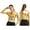 Gold, variant on Women Shiny Metallic Mock Neck Rave Crop Tops Pole Dance Glossy Clothes Slim Fit Top Gold M