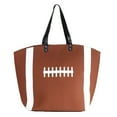 thumbnail image 2 of Canvas Shoulder Bag Large Capacity Rugby Football Tote Printed for Shopping Work, 2 of 10