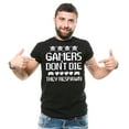 thumbnail image 2 of Mens Gamer Shirt Funny Gamer Shirt Gaming Gifts Gamers Don't Die They Respawn Shirt (Small Navy Blue), 2 of 6