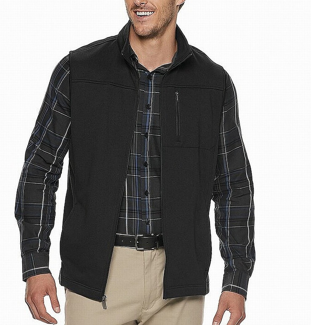 Van Heusen Sweaters Mens Sweater FullZip MockNeck Fleece Vest 3XLT