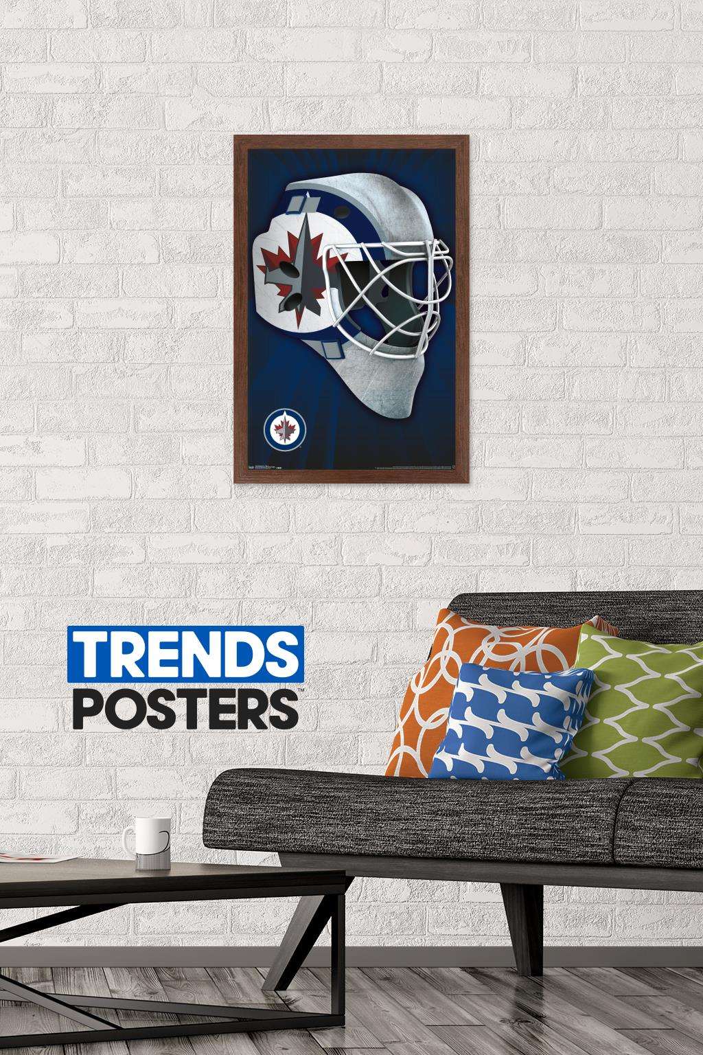 NHL Winnipeg Jets - Mask 16 Wall Poster, 14.725" x 22.375", Framed