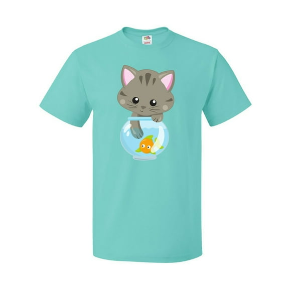Inktastic Cute Cat, Little Cat, Kitty, Kitten, Fish Bowl T-Shirt