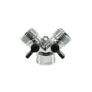 Camco RV Fresh Water Hose Wye Valve - Two-Way Hose Splitter - Metal, Silver (20114)