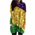 thumbnail image 1 of Funicet Blouses à Manches Longues pour Femmes, Blouses Mode pour Femmes, Tunique Décontractée Ample Imprimée Mardi Gras T-Shirt Long Manches Longues Col Rond avec Poches, Blouses Décontractées pour Femmes, 1 of 6