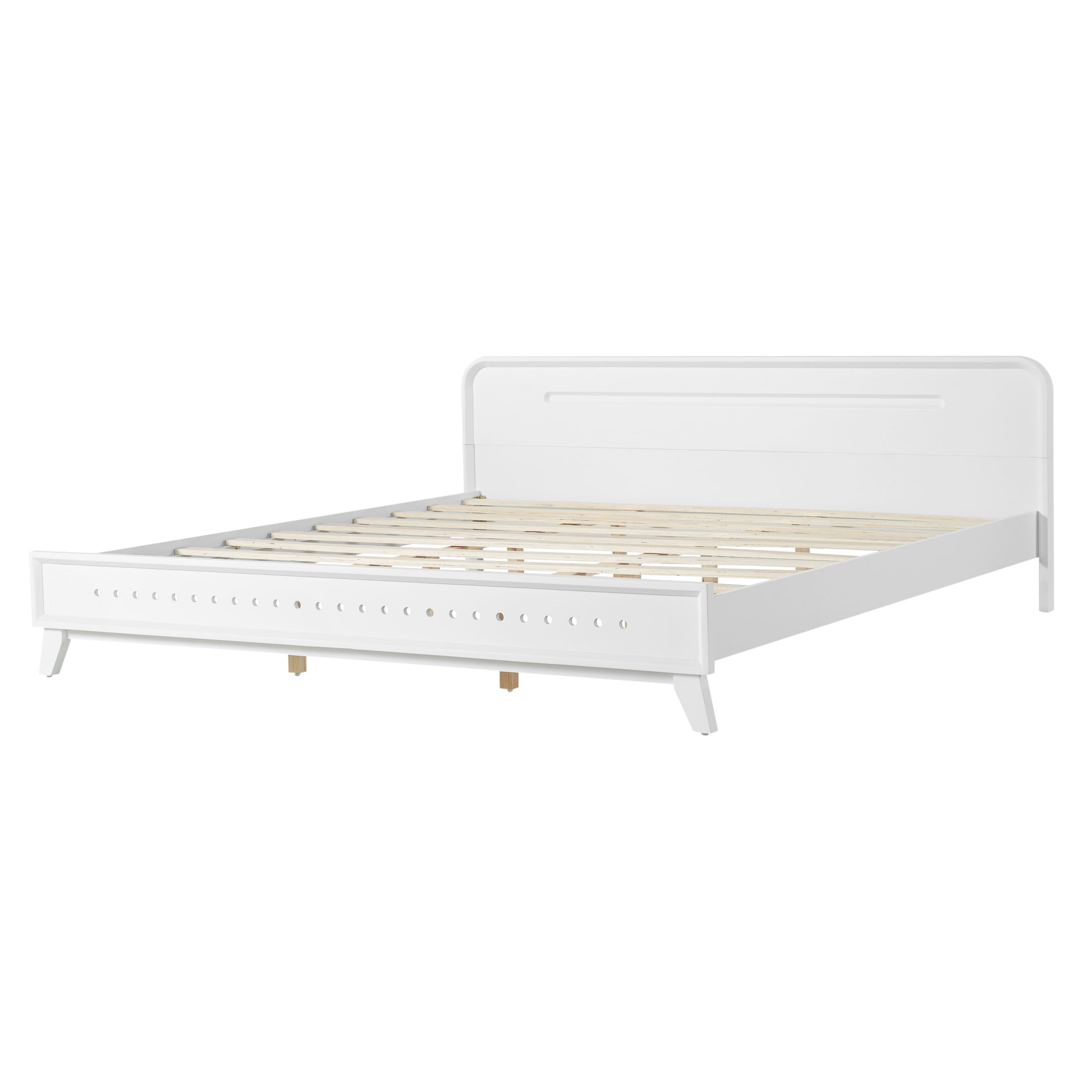Christopher Knight Home Elegant Wooden King Size Bed Frame with Headboard, White
