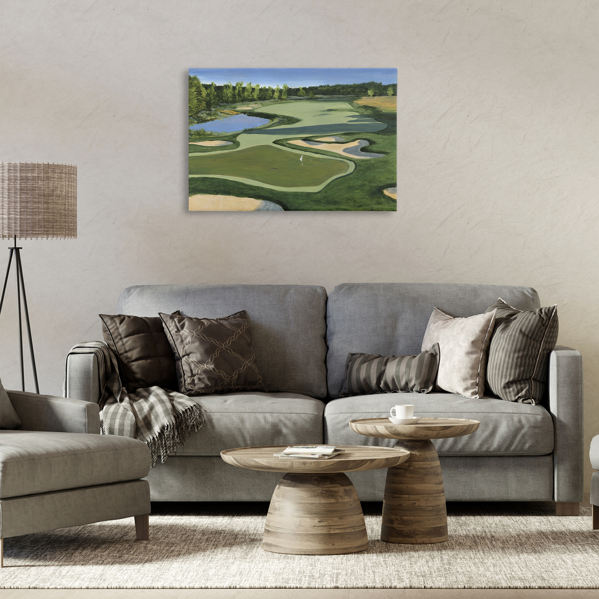 Stupell Industries Traditional Golf Course Landscape Painting Gallery Wrapped Canvas Art Print Wall Art, 30 x 20