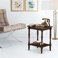 thumbnail image 2 of East West Furniture Bedford Wood End Table with Open Storage in Jacobean Brown, 2 of 4