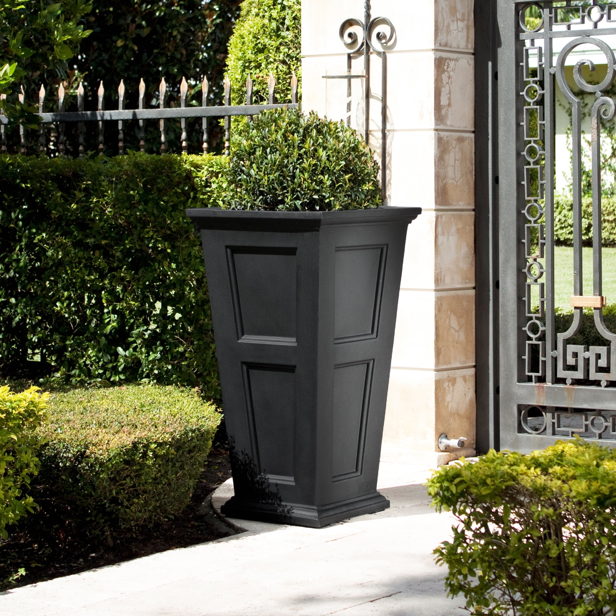 Mayne Fairfield 22" x 22" x 40" Square Tall Black Plastic Planter