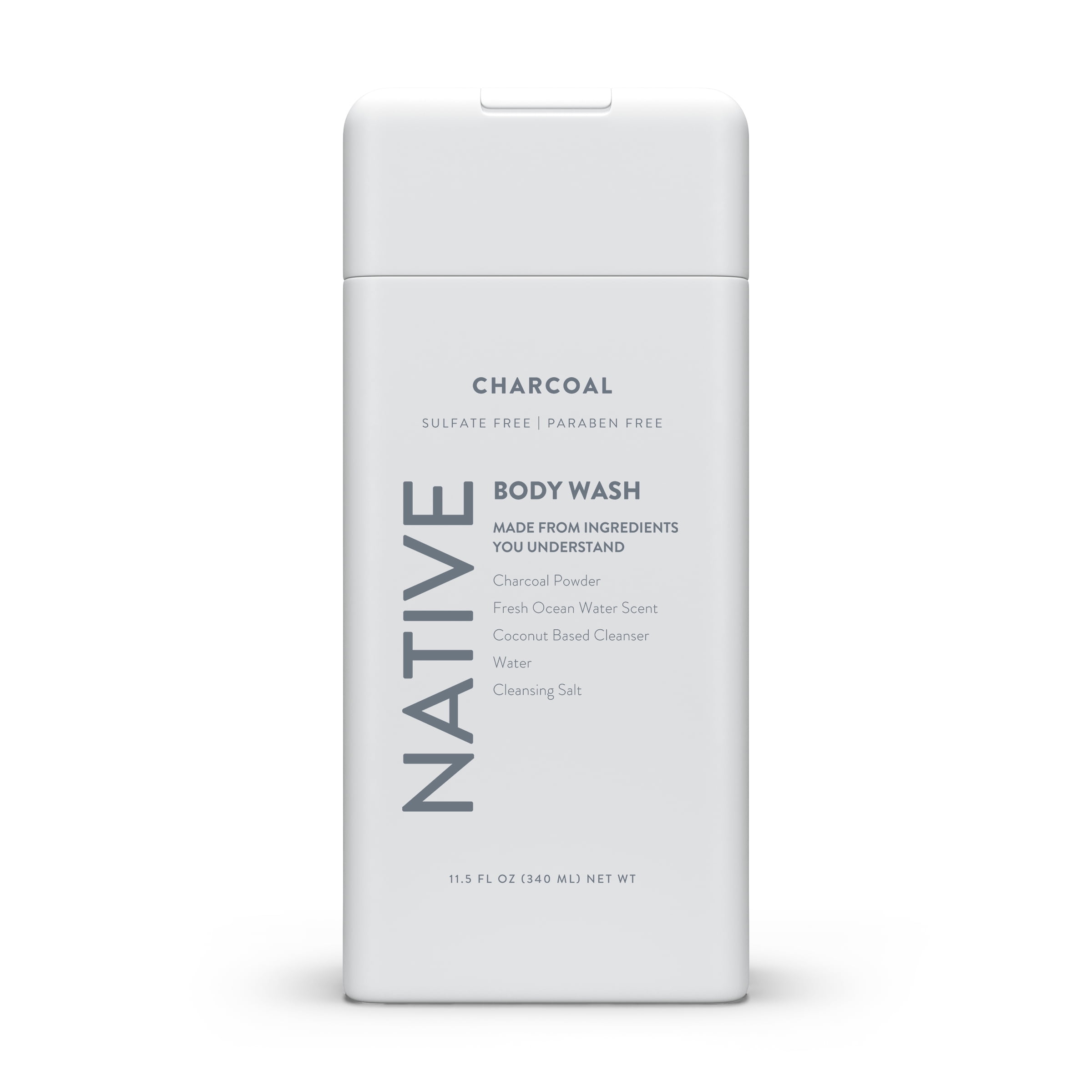 Native Natural Body Wash, Charcoal, Sulfate Free, 11.5 oz