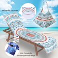 thumbnail image 2 of Funda para silla de playa, toalla de playa Mandala con bolsillos de almacenamiento, funda plegable y ligera para tumbona para tomar el sol (Boho, 75x210cm), 2 of 5