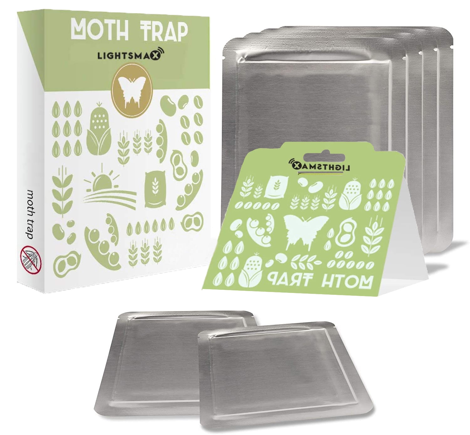 Faicuk Pantry Moth Traps with Pre-Baited Safe Pheromone Attractant Insecticide-Free and Non-Toxic 12-Pack Odor-Free