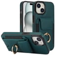 thumbnail image 2 of SaniMore for iPhone 15 Plus Case with Metal Rotating Ring Kickstand RFID Blocking Card Slots PU Leather Anti-scractch Wear-resitant Shockproof Wallet Cover for iPhone 15 Plus(6.7" 2023), Green, 2 of 9