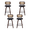 Black, variant on Set of 4 Counter Height Bar Stools, 26 inch Rattan Counter Height Stools with Cane Back, Upholstered Seat, Craftsmanship, Swivel Counter Stools for Island/Kitchen/Counter/Bar (Beige)