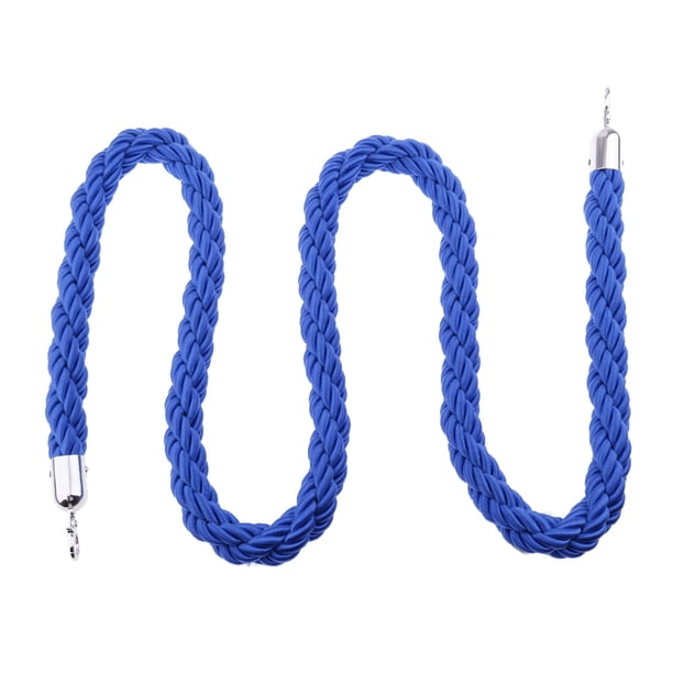 Matsuzay Cuerda de barrera trenzada cola de nailon para postes Stands exposición multitud 10 pies rojo Sombras de ventana Azul 2M