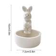 thumbnail image 2 of Ceramic Candlestick for Home Decor Easter Tabletop Ornament 3.46 in H White, 2 of 6