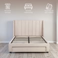thumbnail image 3 of Ilios Innova | Base de Cama Matrimonial Tapizada Beige con Cabecera Acolchada Cajones Integrados y Estructura Resistente, 3 of 9