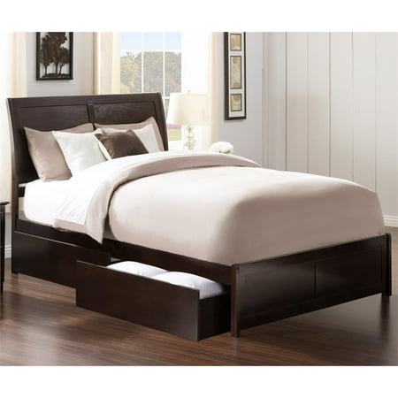 Atlantic Furniture Portland Queen Storage Sleigh Bed in Espresso