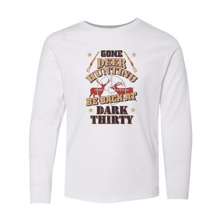 Inktastic Deer Hunting Funny Hunter Long Sleeve Youth T-Shirt