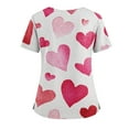 thumbnail image 3 of Valentine Day Nursing Scrubs Womens Love Heart Print Medical V Neck Quick Dry Scrub Tops Short Sleeve Plus Size Scrubs with Pockets White L, 3 of 4