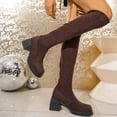 thumbnail image 6 of Willtoo Boots for Women Round Toe Knee High Boots, Faux Suede Back Drawstring Comfortable Tall Boots, Chunky Block Heel Platform Casual Dress Boots, 6 of 6