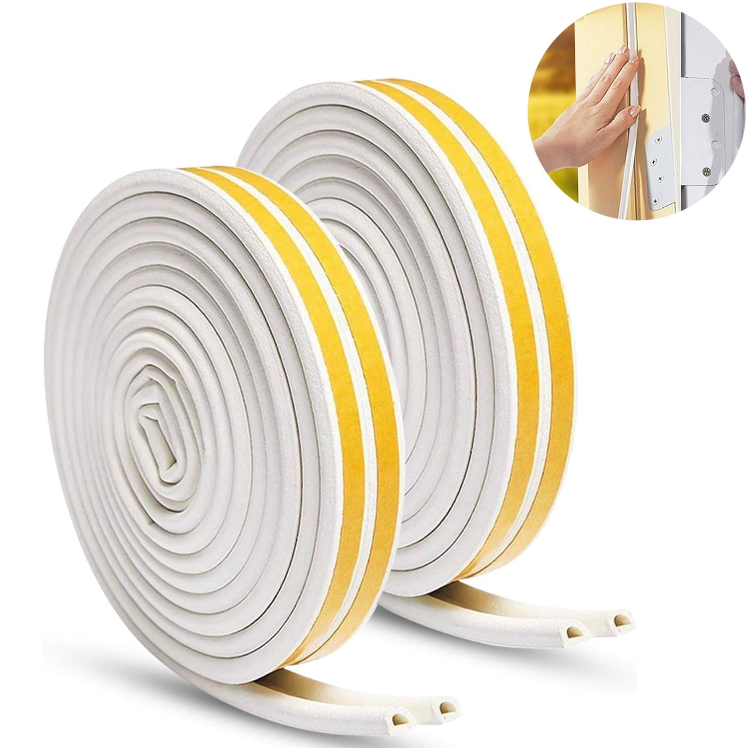 DIODUODA Self-Adhesive Weather Stripping Foam Tape – 0.35” X 0.15” X 66 Ft, For Doors, Windows & Soundproofing