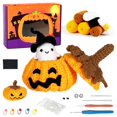 thumbnail image 1 of Tignapoo Halloween Crochet Kit for Beginners: DIY Sugar Bag Pumpkin, House & Green Monster Plush Toy Set with Yarn & Instructions, 1 of 6