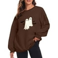 thumbnail image 5 of Fjofpr Sweatshirts for Women Halloween Sweatshirts for Women Ghost Women Classic Halloween Print Oversized Crewneck Long Sleeve Loose Pullover Sweatshirt Tops, 5 of 5