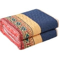 thumbnail image 3 of Nanshing Vernice 3 Piece Bohemian Ecclectic Quilt Set, Red Blue, King, 3 of 7