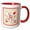 Red/White, variant on 3drose, Letter R Monogram and Design Inpired by Portuguese Love Handkerchiefs Tradition, 11oz Two-tone Green Mug