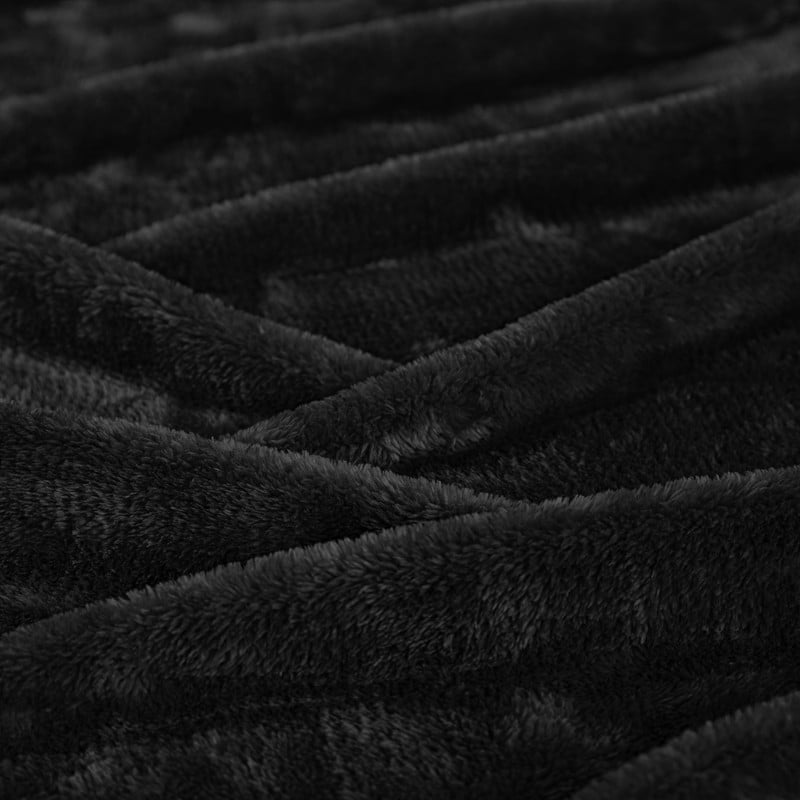 Superior Super Soft Plush Fleece Blanket 50" x 60", Bed & Couch Blankets, Throw, Black