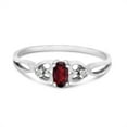 thumbnail image 6 of 10k White Gold Oval Garnet And Diamond Ring, 6 of 6