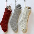 thumbnail image 1 of Medias navideñas, medias navideñas tejidas con cable de gran tamaño, decoraciones rústicas personalizadas para decoración de temporada navideña familiar (3 piezas, vino, 1 of 5
