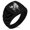 Black, variant on Stainless Steel Hades Greek God of Underworld Chevron Pattern Biker Style Polished Ring