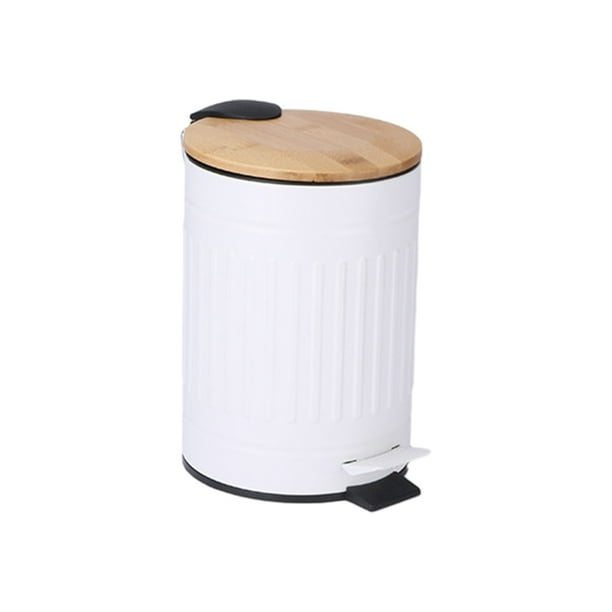 kurtrusly Trash Can Garbage Bin Step Design Rubbish Bucket Multifunctional  Waste Container Large Capacity For Bathroom Kitchen 3L/White/17*24.5cm 