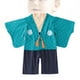 thumbnail image 3 of FELTECHELECTR Mono de bebé tipo kimono japonés de manga larga, traje de bebé, mameluco, ropa para niños pequeños con abrigo azul, adecuado para niños de 12 a 18 meses, 3 of 7