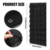 40 Large Pockets over The Door Shoe Organizer,  Black Mesh Shoe Rack for Closet, Shoe Organizer for Wall 1 Pack