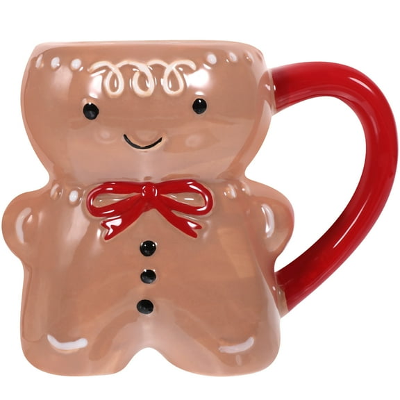 Novelty Gingerbread Man Cup Decorative Christmas Ceramic Mug Xmas Party Favor Coffee Mug