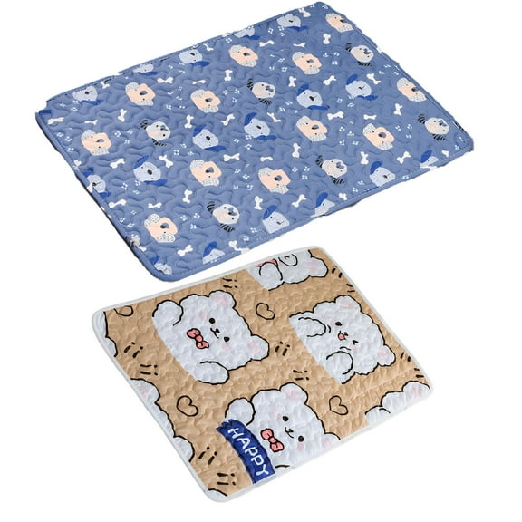 BESTSKY 2Pcs Dog Mat Simple Storage Pet Blanket Sun Dry Safe Pet Crate Pads Style1