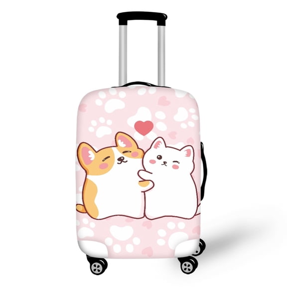 HELLHERO Simple Installation Suitcase Cover for Daily Travel Family Travel, Polyester Ammonia Anti Abrasion Luggage Cover, kitten Paw Prints