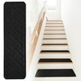 thumbnail image 2 of YOUMAI | Stair For Wooden Steps Indoor 15 Pack 8"*30" Non Carpet Stair With Reusable Adhesive For Children Elders And Dogs Polyester TPR Backing Stair Runner Rugs，Dark Grey, 2 of 4