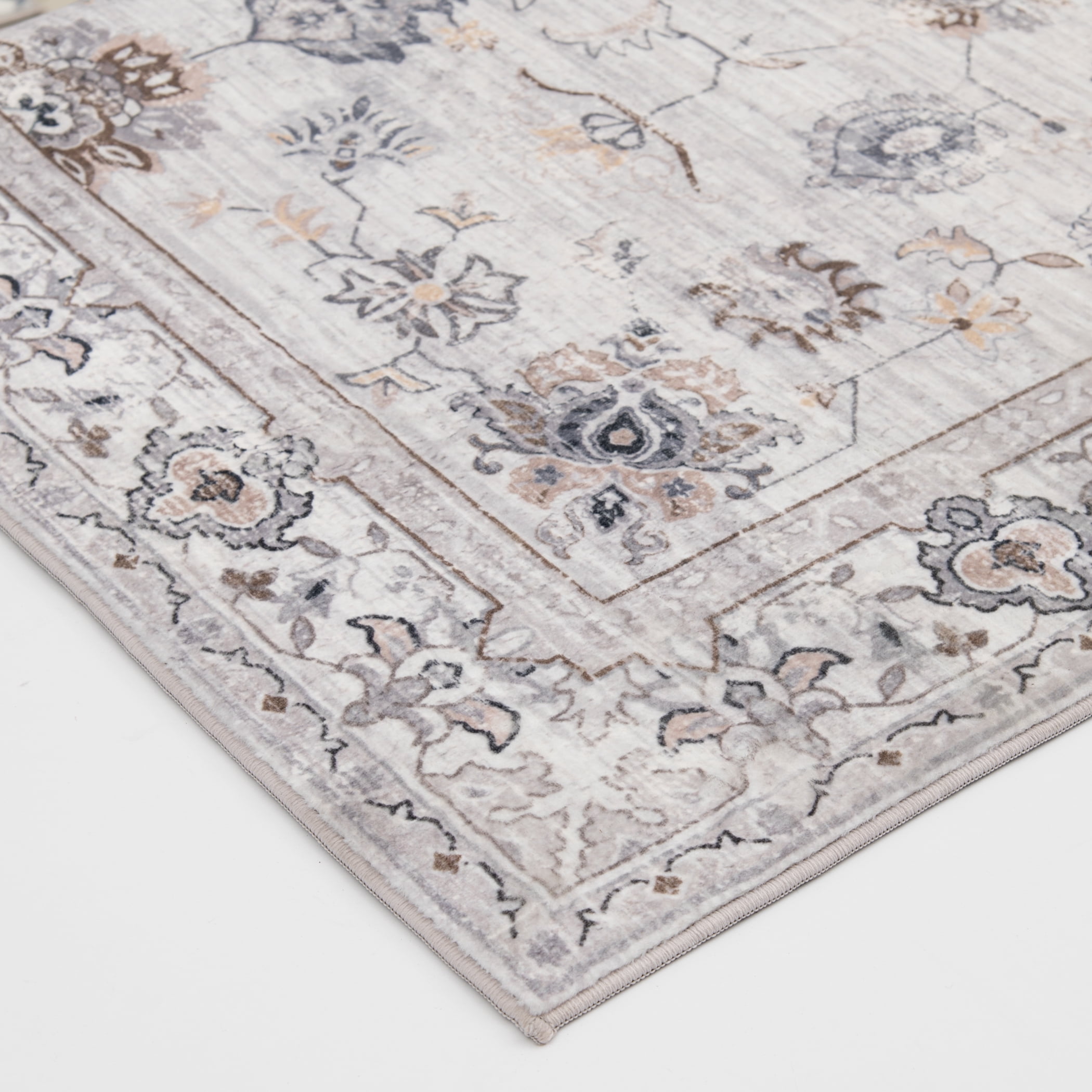 Better Homes & Gardens Persian Blooms Ivory Faux Fur Indoor Runner Rug, 2'x7'