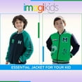thumbnail image 3 of Minecraft Creeper French Terry Varsity Zip Up Bomber Jacket Little Kid to Big Kid, 3 of 5